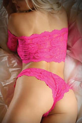 Hypnotized Kanten Crop Top Met Sexy Slip - PlayForFun